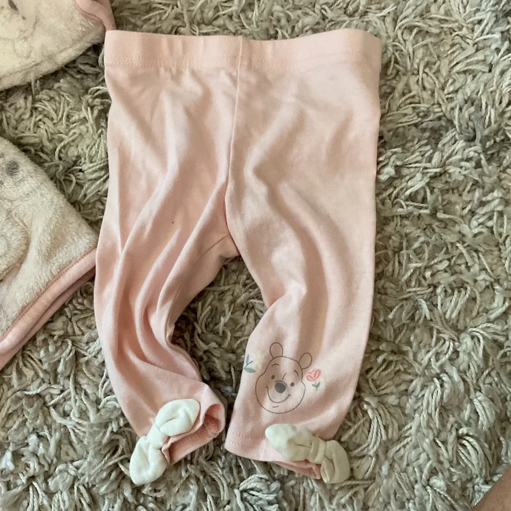Disney Baby Winnie the Pooh Faux Fur‎ Hoodie and Leggings Set Pink Cream 3-6M